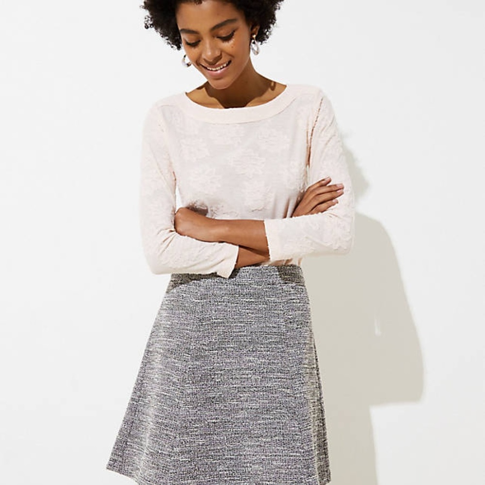 NWT LOFT Women's‎ Textured Knit Flippy Skirt
